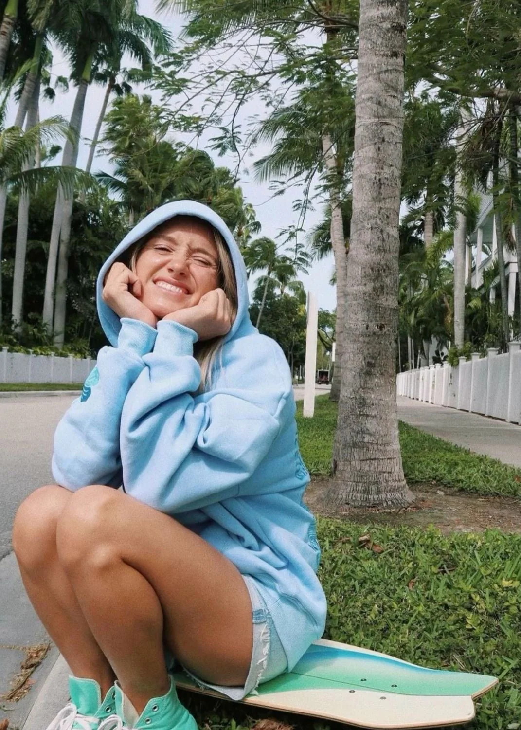 "Everything Comes in Waves” Hoodie in Blue - Image 6