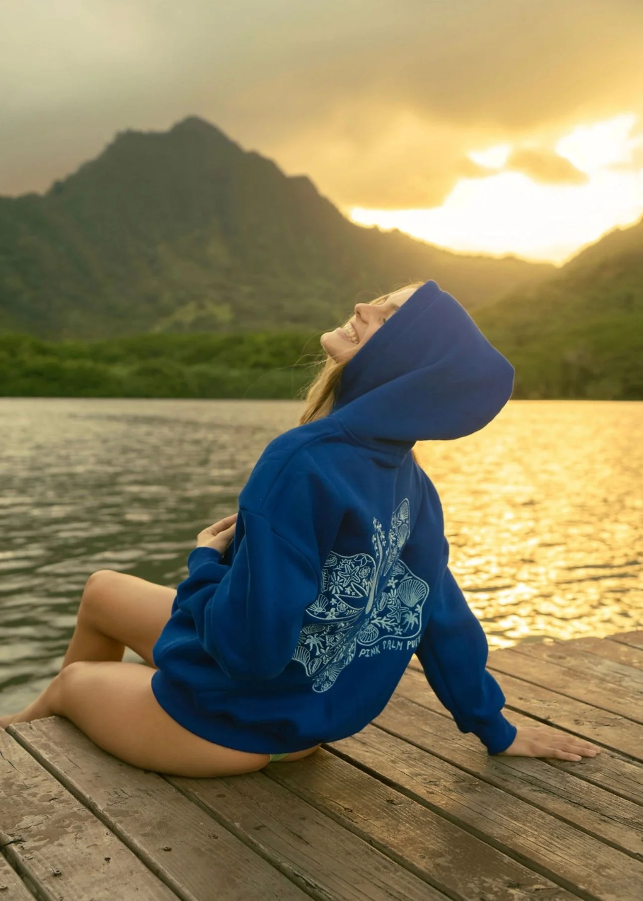 "Hawaii Hibiscus" Hoodie in Oceanic - Image 3