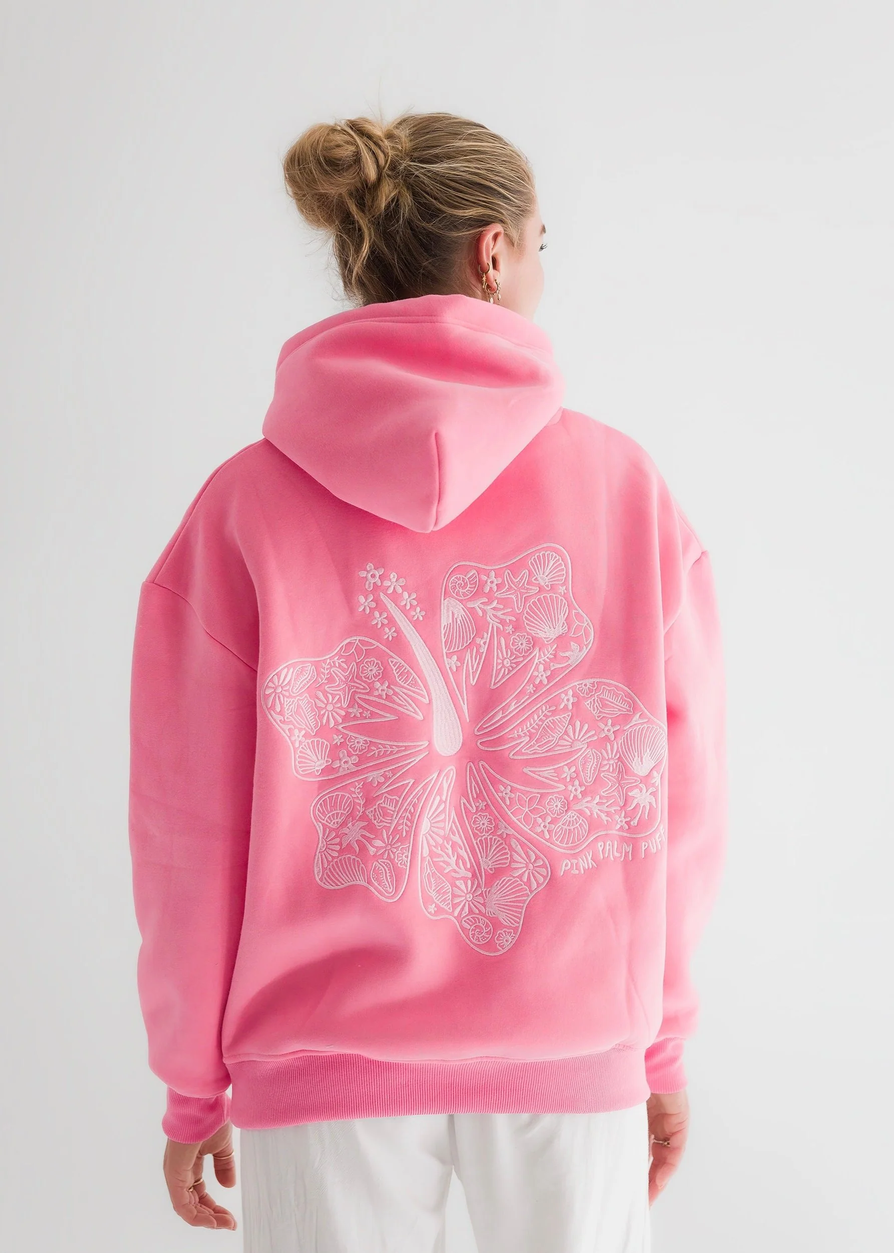 "Hawaii Hibiscus" Hoodie in Sonic Pink - Image 5