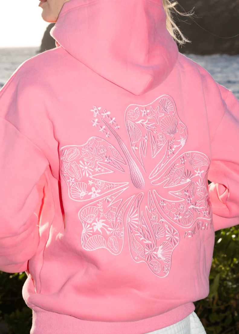 "Hawaii Hibiscus" Hoodie in Sonic Pink - Image 7