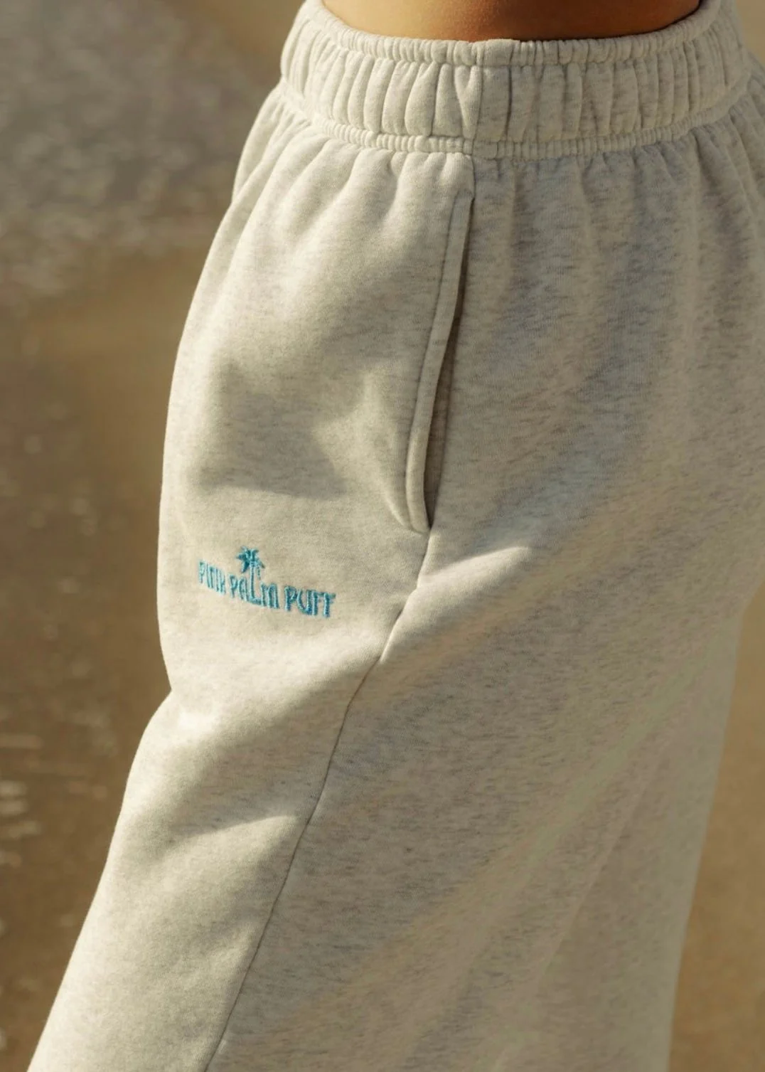 Puff Sweatpants in Heather White - Image 3