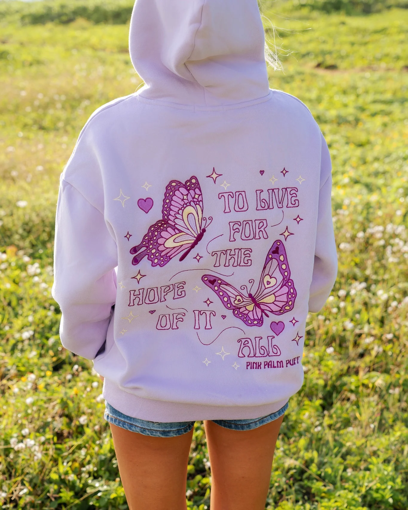"To Live For the Hope of it All" Hoodie in Lilac - Image 3