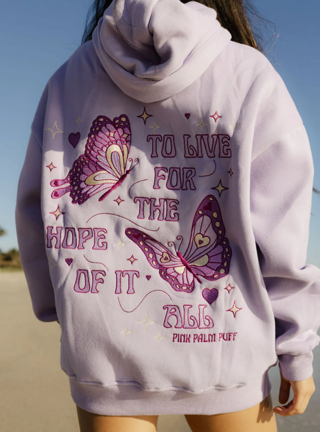 "To Live For the Hope of it All" Hoodie in Lilac - Image 4