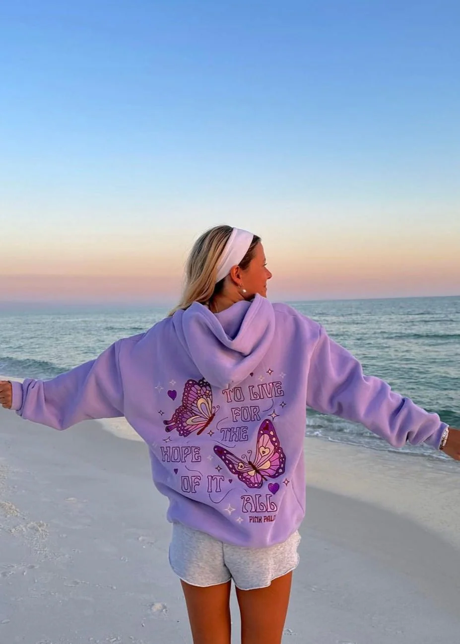 "To Live For the Hope of it All" Hoodie in Lilac - Image 6