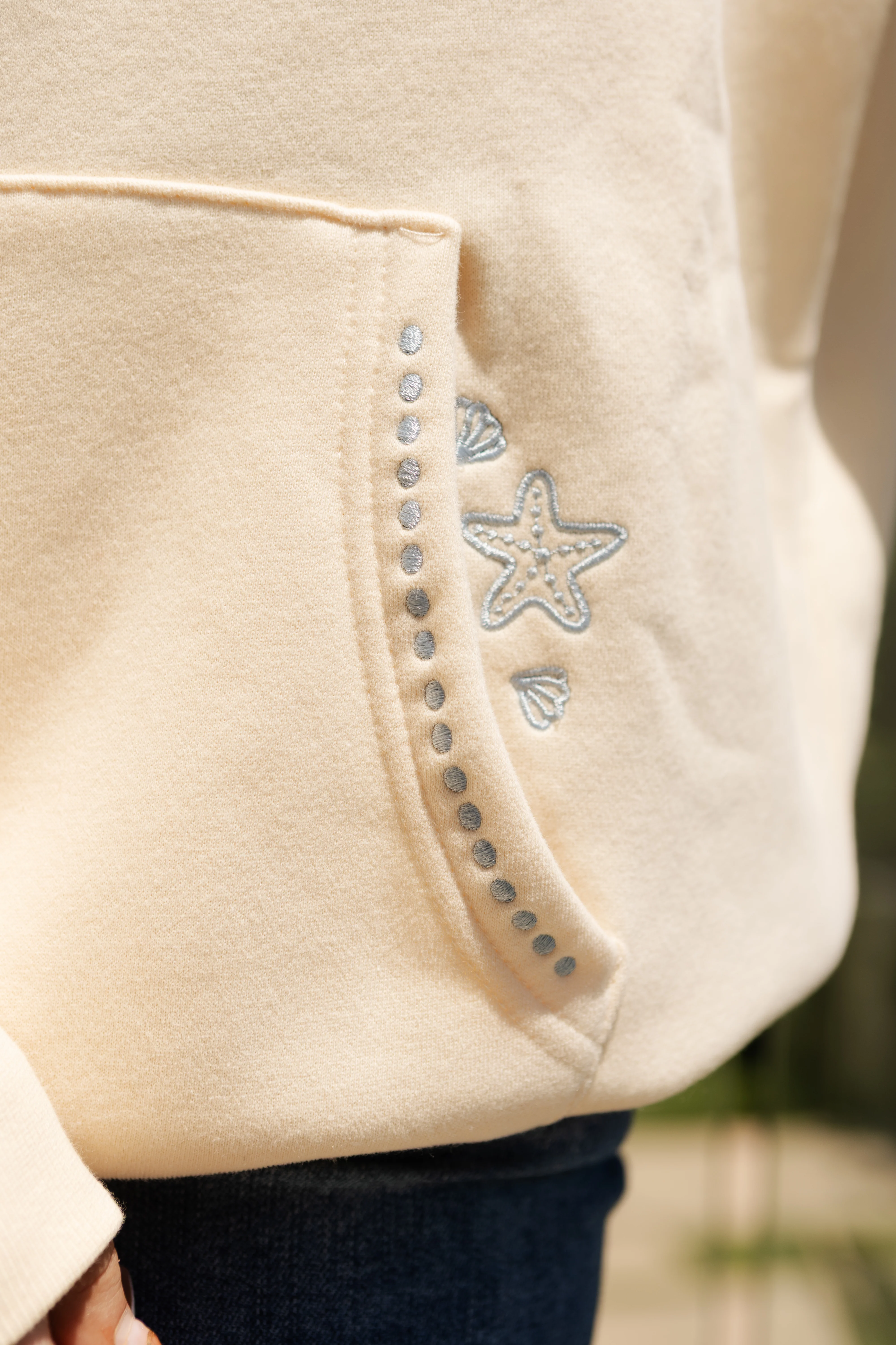 "Live in the Moment" Hoodie in Sand - Image 7